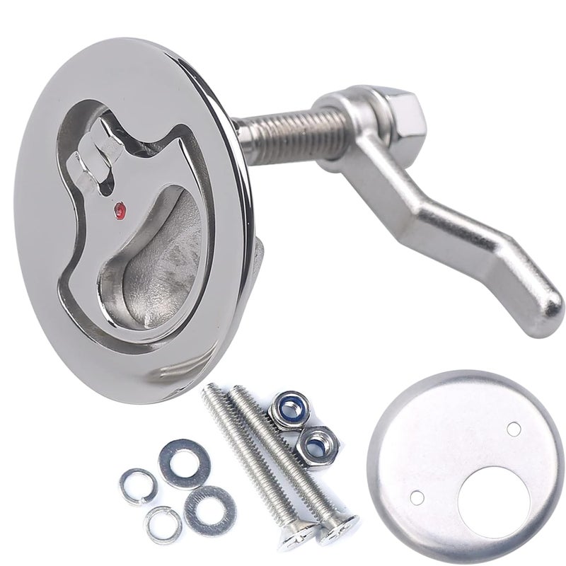 MX Boat Cam Latch,Marine Hatch Latch Flush Pull Handle Latch Stainless Steel W/Fasteners 1PCS - Image 1